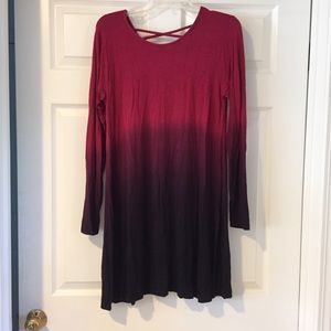Francesca’s Alya Dress Ombré Maroon NWT Medium